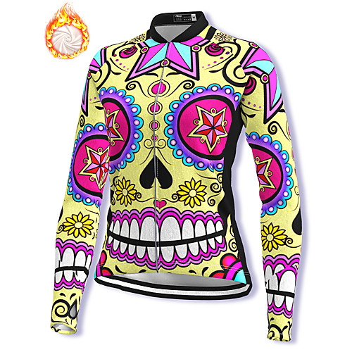 

21Grams Women's Long Sleeve Cycling Jacket Winter Fleece Spandex Yellow Bike Jacket Mountain Bike MTB Road Bike Cycling Fleece Lining Warm Sports Clothing Apparel / Stretchy / Athleisure