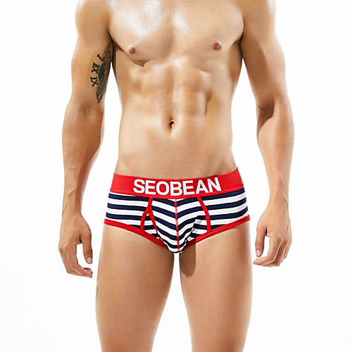 

Men's 1 Piece Basic Briefs Underwear - Normal Mid Waist Blue Red Navy Blue M L XL