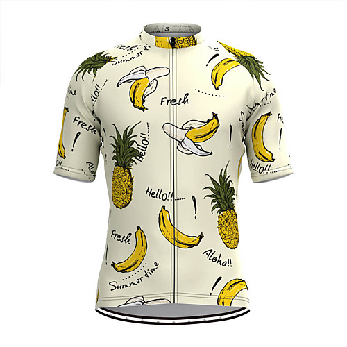 

Men's Short Sleeve Cycling Jersey White Fruit Bike Top Mountain Bike MTB Road Bike Cycling Breathable Sports Clothing Apparel / Stretchy / Athletic