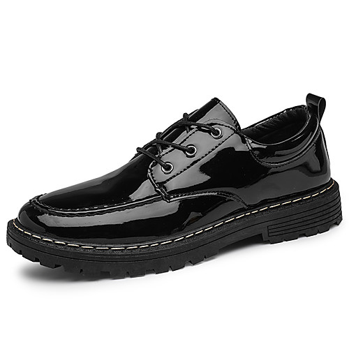 

Men's Oxfords British Daily PU Non-slipping Black Winter