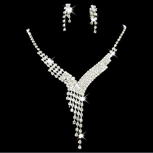 

Women's Jewelry Set Bridal Jewelry Sets Tassel Fringe Precious Fashion Silver Plated Earrings Jewelry Silver For Christmas Wedding Halloween Party Evening Gift 1 set