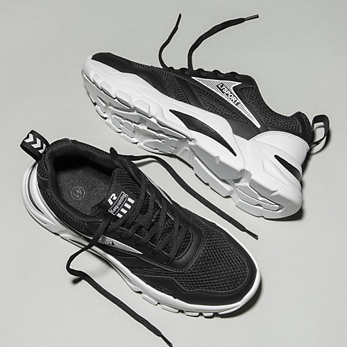 

Men's Trainers Athletic Shoes Sporty Casual Athletic Running Shoes Fitness & Cross Training Shoes PU Breathable Non-slipping Wear Proof Black / Red White Black Fall