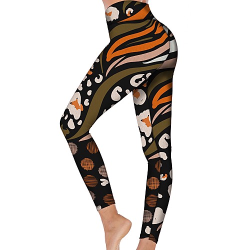 

21Grams Women's High Waist Yoga Pants Cropped Leggings Tummy Control Butt Lift Breathable Black Fitness Gym Workout Running Winter Sports Activewear High Elasticity