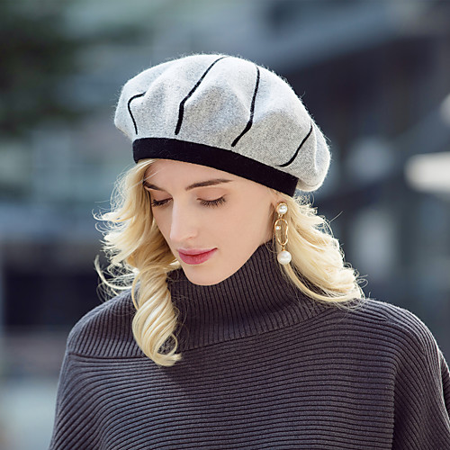 

Headwear Casual / Daily Acrylic / Cotton / Rabbit Hair Hats with Stripe / Color Block 1pc Casual / Daily Wear Headpiece