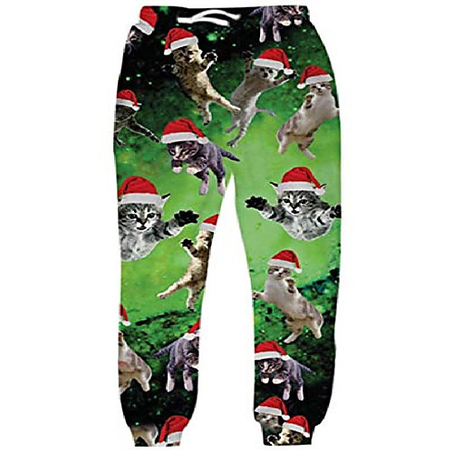 

Men Women 3D Christmas Print Sports Jogger Pants Casual Graphic Trousers Sweatpants with Drawstring