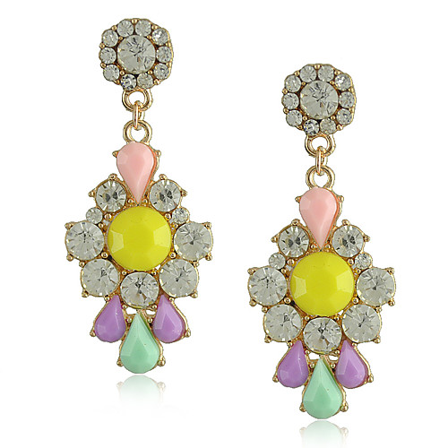 

Women's Drop Earrings Hoop Earrings Earrings Chandelier Holiday Fashion Wedding Luxury Fashion Trendy Rock Hip Hop Resin Earrings Jewelry White / Yellow / Blushing Pink For Party Evening Sport