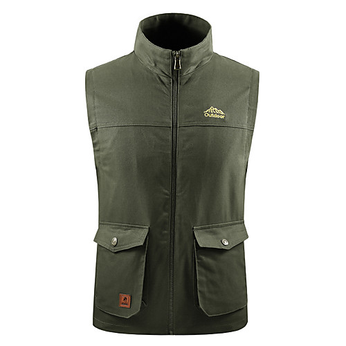 

Men's Hiking Vest / Gilet Fishing Vest Sleeveless Vest / Gilet Top Outdoor Lightweight Breathable Quick Dry Sweat wicking Summer Cotton Polyester Solid Color Black Army Green Khaki Fishing Climbing