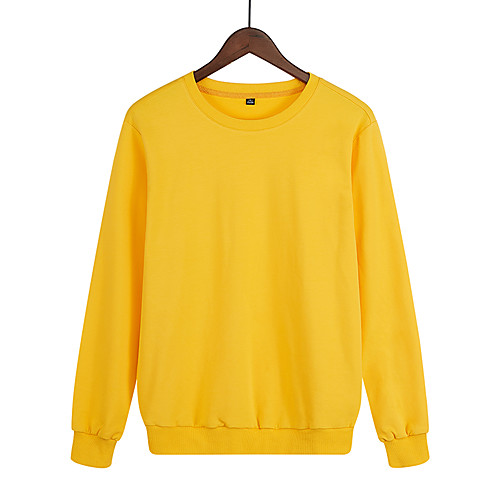 

Women's Sweatshirt Pullover Pure Color Crew Neck Spandex Cotton Solid Color Sport Athleisure Sweatshirt Top Long Sleeve Breathable Sweat Out Comfortable Everyday Use Casual Daily / Winter