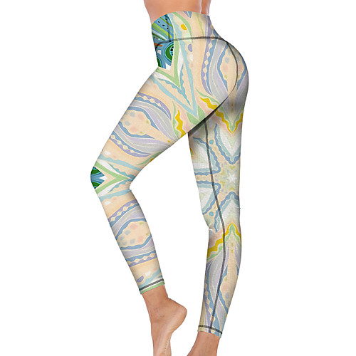 

21Grams Women's High Waist Yoga Pants Cropped Leggings Tummy Control Butt Lift Breathable Light Purple Fitness Gym Workout Running Winter Sports Activewear High Elasticity