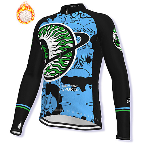

21Grams Men's Long Sleeve Cycling Jacket Winter Fleece Spandex Blue Bike Jacket Mountain Bike MTB Road Bike Cycling Fleece Lining Warm Sports Clothing Apparel / Stretchy / Athleisure