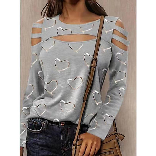 

Women's T shirt Solid Colored Tops Khaki Gray