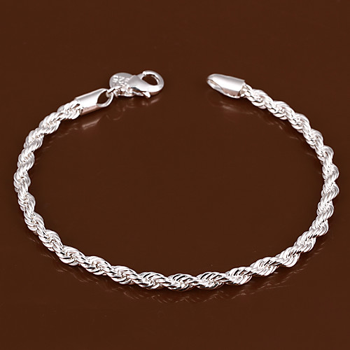 

Chain Bracelet Bracelet Classic Fashion Fashion Copper Bracelet Jewelry Silver For Christmas Halloween Party Evening Gift Date / Silver Plated