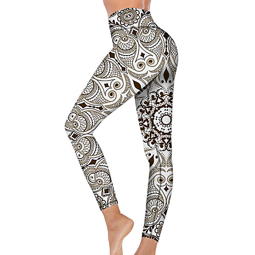 

21Grams Women's High Waist Yoga Pants Cropped Leggings Tummy Control Butt Lift Breathable Coffee Fitness Gym Workout Running Winter Sports Activewear High Elasticity