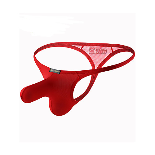 

Men's 1 Piece Basic G-string Underwear - Normal Low Waist White Blue Red S M L