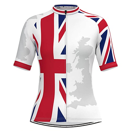 

Women's Short Sleeve Cycling Jersey White National Flag Bike Top Mountain Bike MTB Road Bike Cycling Breathable Quick Dry Sports Clothing Apparel / Stretchy / Athleisure