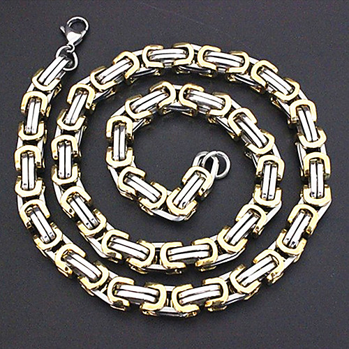 

Mechanic Byzantine Biker Urban Heavy Chain Necklace for Men for Teen Black Silver Tone Stainless Steel 20 Inch