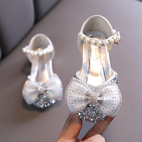

Girls' Sandals Princess Shoes PU Little Kids(4-7ys) Big Kids(7years ) Daily Walking Shoes Pink Silver Summer
