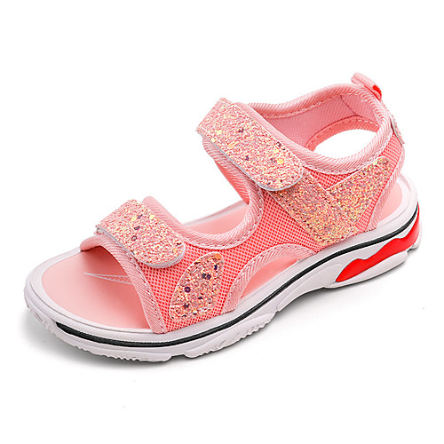 

Girls' Sandals Princess Shoes PU Little Kids(4-7ys) Big Kids(7years ) Daily Walking Shoes Black Pink Summer