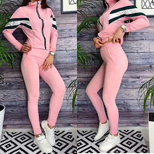 

Women's 2 Piece Full Zip Tracksuit Sweatsuit Athletic Athleisure 2pcs Winter Long Sleeve Thermal Warm Moisture Wicking Breathable Fitness Gym Workout Running Jogging Exercise Sportswear Normal Jacket