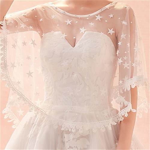 

Sleeveless Shawls / Bridal Chinlon Wedding / Party / Evening Shawl & Wrap / Women's Wrap With Ruffle / Star