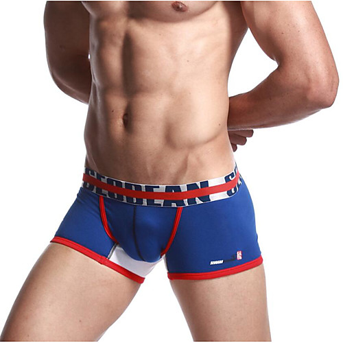 

Men's 1 Piece Basic Boxers Underwear / Briefs Underwear - Normal Mid Waist Black Red Green M L XL