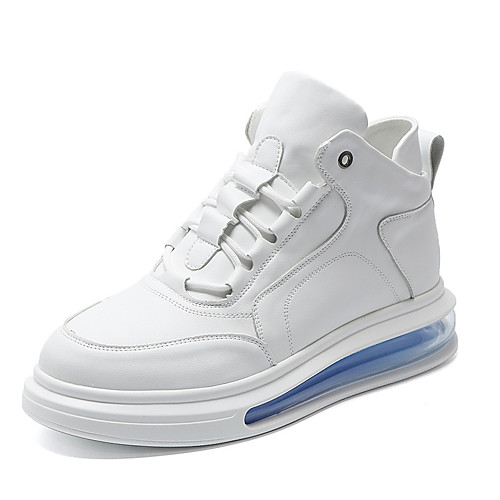 

Men's Sneakers Casual Daily Walking Shoes PU Non-slipping Height-increasing Wear Proof White / Blue Black Rainbow Color Block Fall Winter