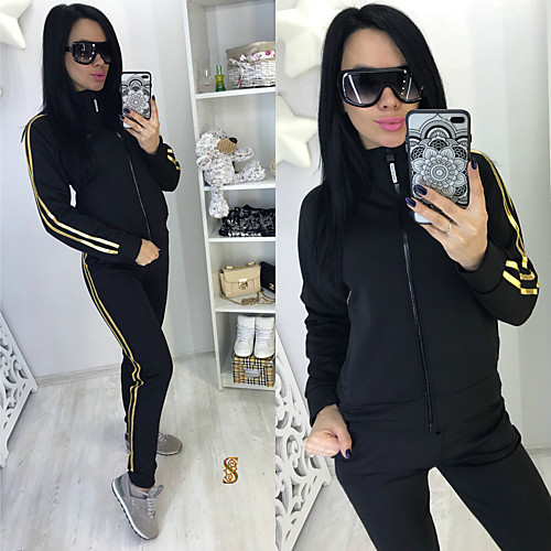 

Women's 2 Piece Full Zip Tracksuit Sweatsuit Athletic Athleisure 2pcs Winter Long Sleeve Thermal Warm Moisture Wicking Breathable Fitness Gym Workout Running Jogging Exercise Sportswear Normal Jacket