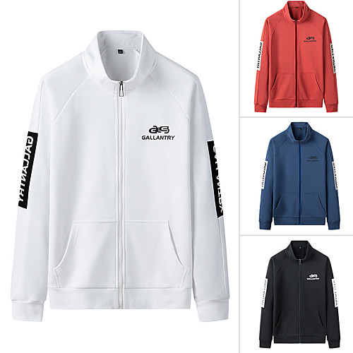 

Men's Coat Color Block Standing Collar Color Block Sport Athleisure Jacket Tracksuit Long Sleeve Breathable Moisture Wicking Sweat Out Comfortable Everyday Use Street Casual Daily