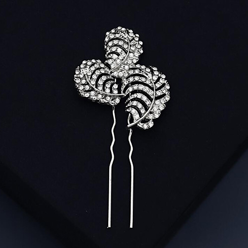 

Modern Contemporary Sweet Rhinestone / Alloy Hair Stick / Hair Accessory with Crystal / Rhinestone / Split Joint 1 Piece Wedding / Party / Evening Headpiece