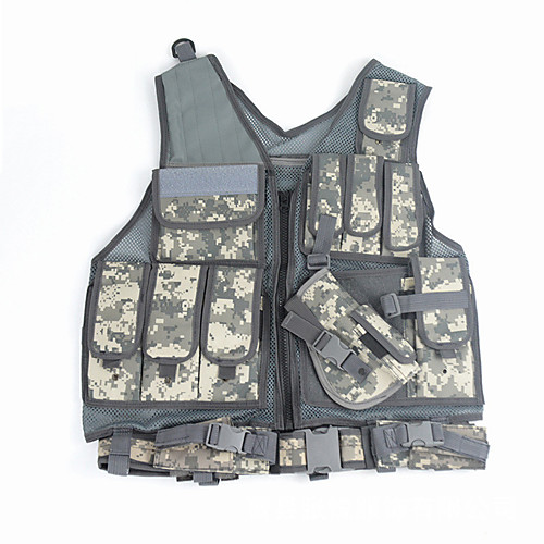 

Men's Unisex Hunting Gilet Outdoor Ventilation Wearproof Thick Fall Spring Summer Camo Nylon Camouflage Gray