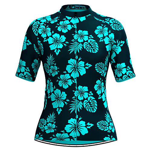 

Women's Short Sleeve Cycling Jersey Black Floral Botanical Bike Top Mountain Bike MTB Road Bike Cycling Breathable Quick Dry Sports Clothing Apparel / Stretchy / Athleisure