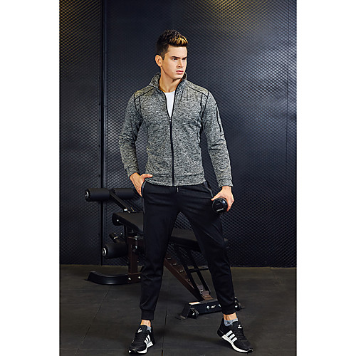 

Men's 2 Piece Full Zip Activewear Set Workout Outfits Athletic Athleisure 2pcs Winter Long Sleeve Spandex Moisture Wicking Quick Dry Breathable Fitness Gym Workout Performance Running Training