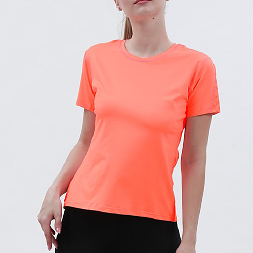 

Women's T shirt Hiking Tee shirt Short Sleeve Crew Neck Sweatshirt Top Outdoor Lightweight Breathable Quick Dry Soft Summer Polyester Solid Color Orange Fishing Climbing Beach