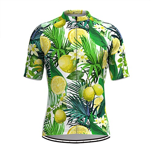 

Men's Short Sleeve Cycling Jersey Green Floral Botanical Fruit Bike Top Mountain Bike MTB Road Bike Cycling Breathable Sports Clothing Apparel / Stretchy / Athletic