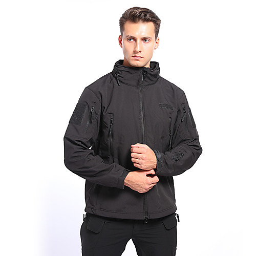 

Men's Hunting Jacket Outdoor Thermal Warm Waterproof Windproof Quick Dry Spring Summer Fall Solid Colored Jacket Coat Top Nylon Softshell Camping / Hiking Hunting Fishing CP Color Digital Jungle