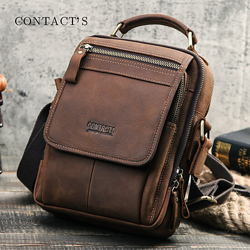 

men vintage retro genuine leather shoulder bag crossbody bag