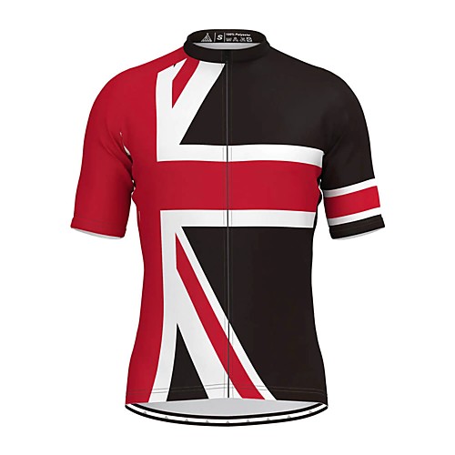 

Men's Short Sleeve Cycling Jersey Black National Flag Bike Top Mountain Bike MTB Road Bike Cycling Breathable Sports Clothing Apparel / Stretchy / Athletic