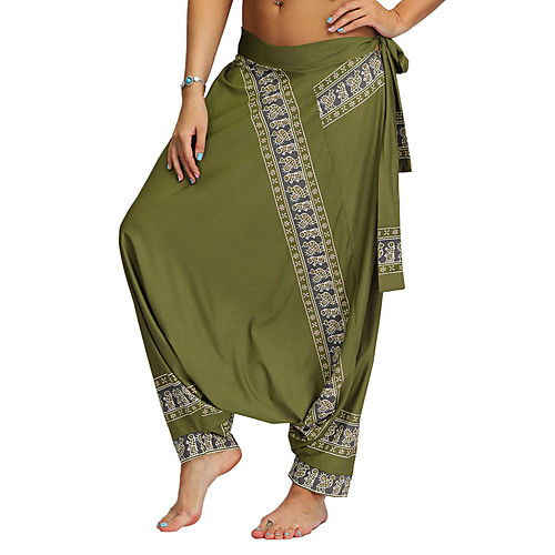 

Women's Yoga Pants Harem Bloomers Breathable Quick Dry Bohemian Green Yoga Fitness Gym Workout Sports Activewear / Casual / Athleisure