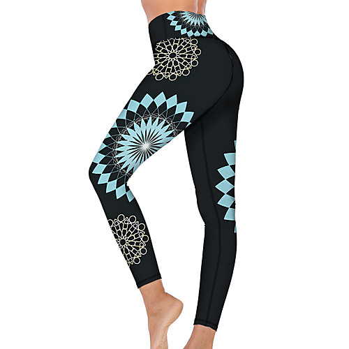

21Grams Women's High Waist Yoga Pants Cropped Leggings Tummy Control Butt Lift Breathable Black Fitness Gym Workout Running Winter Sports Activewear High Elasticity