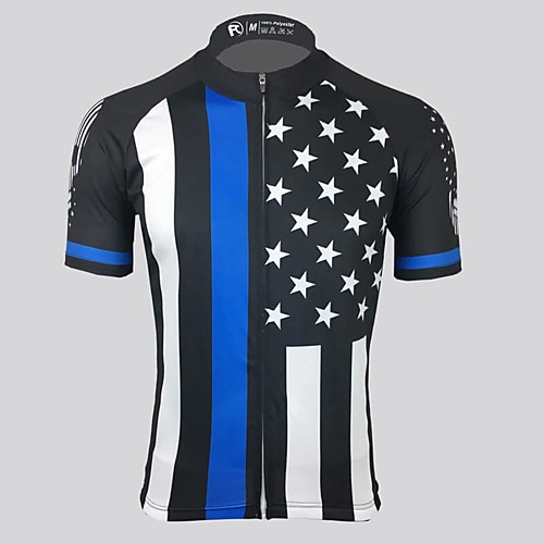 

Men's Short Sleeve Cycling Jersey Black National Flag Bike Top Mountain Bike MTB Road Bike Cycling Breathable Sports Clothing Apparel / Stretchy / Athletic