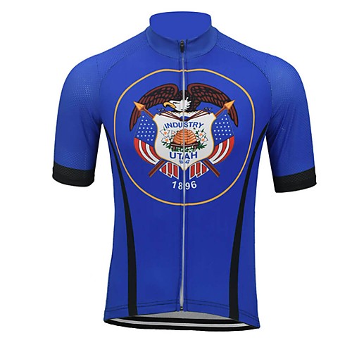 

Men's Short Sleeve Cycling Jersey Blue Bike Top Mountain Bike MTB Road Bike Cycling Breathable Sports Clothing Apparel / Stretchy / Athletic