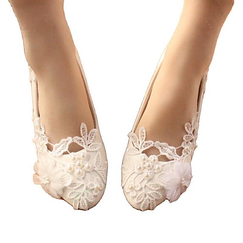 

Women's Wedding Shoes Cuban Heel Round Toe Wedding Pumps Basic Wedding PU Lace Flower Solid Colored 3 cm heel [standard size] 5 cm heel [standard size] 8 cm heel [standard size]