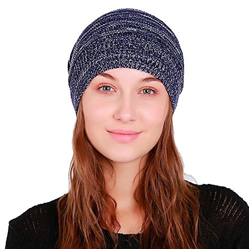 

Knit Hat, FeiXiang Women's Warm Baggy Weave Crochet Winter Wool Knit Ski Beanie Skull Caps (Blue)