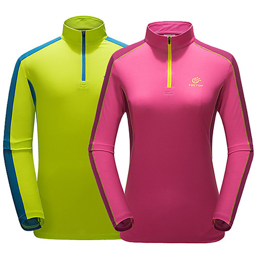 

Women's T shirt Hiking Tee shirt Long Sleeve Tee Tshirt Sweatshirt Top Outdoor Lightweight Breathable Quick Dry Sweat wicking Spring Summer Solid Color Rose red (female) Sky blue (female) Dark gray