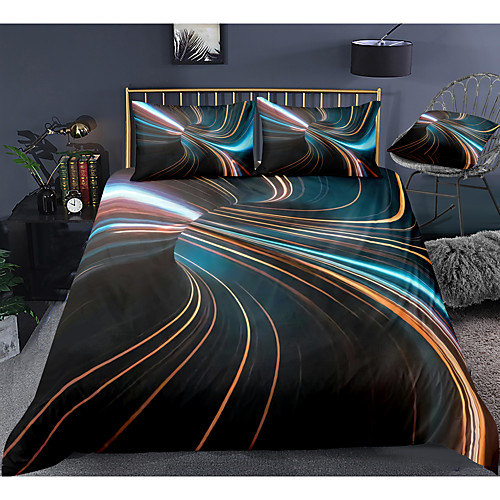 

lines print 3-piece duvet cover set hotel bedding sets comforter cover with soft lightweight microfiber, include 1 duvet cover, 2 pillowcases for double/queen/king(1 pillowcase for twin/single)