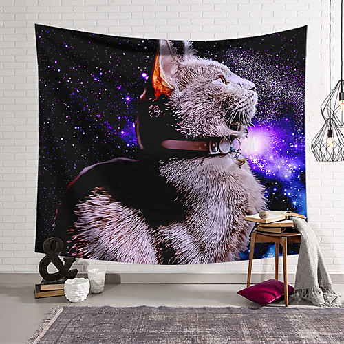 

Wall Tapestry Art Decor Blanket Curtain Hanging Home Bedroom Living Room Decoration Polyester Cat Starry Sky