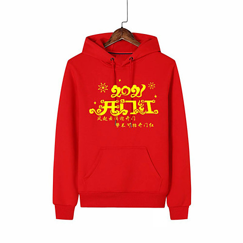 

Men's Pullover Hoodie Sweatshirt Graphic Letter Print Daily Holiday Other Prints Active Casual Hoodies Sweatshirts Red