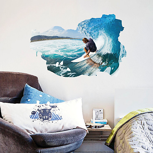 

3d surf sticker bedroom living room porch bathroom children's room decorative wall sticker removable 9060cm