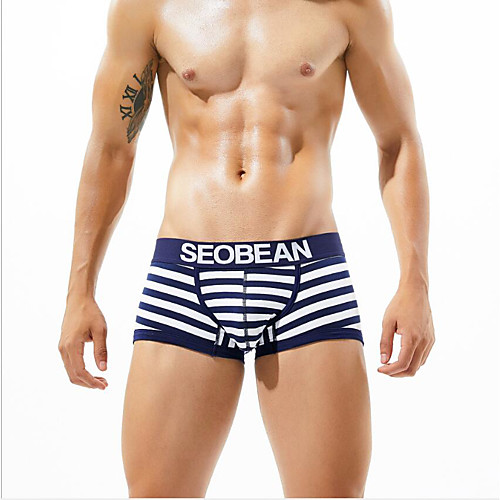 

Men's 1 Piece Basic Boxers Underwear / Briefs Underwear - Normal Mid Waist Blue Red Navy Blue M L XL