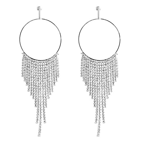 

Women's Clear Cubic Zirconia Hoop Earrings Geometrical Happy Stylish Simple Earrings Jewelry Gold / Silver For Daily Prom